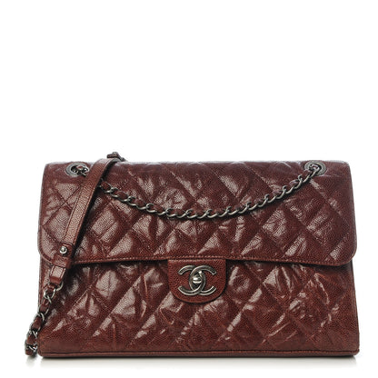 Chanel Crumpled Grained Calfskin Jumbo CC Crave Flap Burgundy 1 of 7