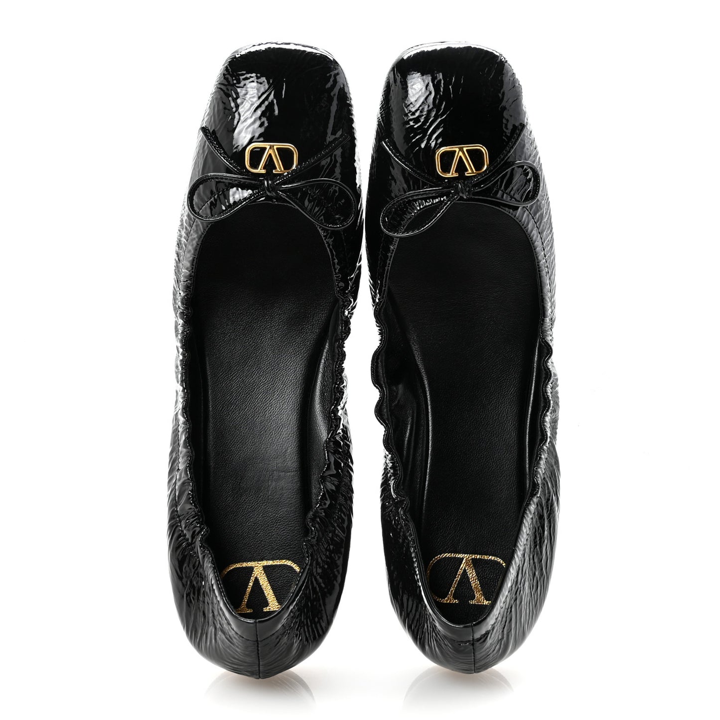Naplack Nappa Vlogo Bow Mary Jane Ballerina Flats 37 Black