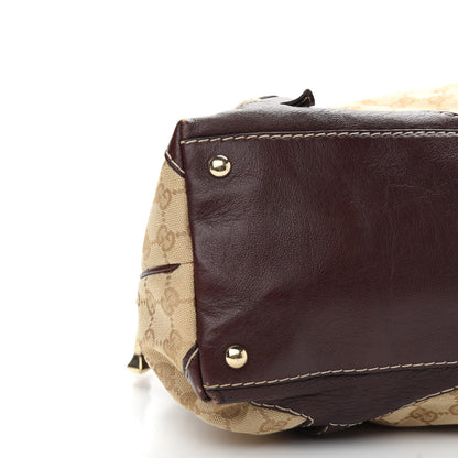 Gucci Monogram Medium Horsebit Nail Boston Brown 9 of 11