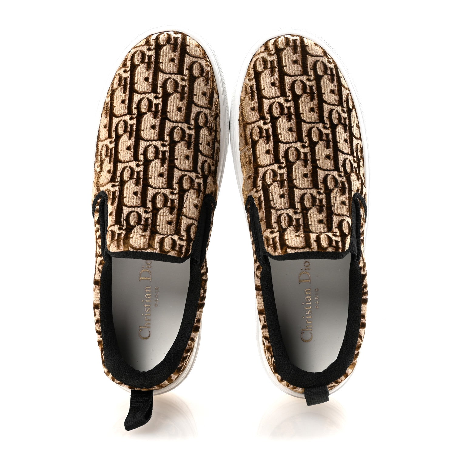 Christian Dior Velvet Oblique Womens Solar Slip On Sneakers 38 Bronze 2 of 10