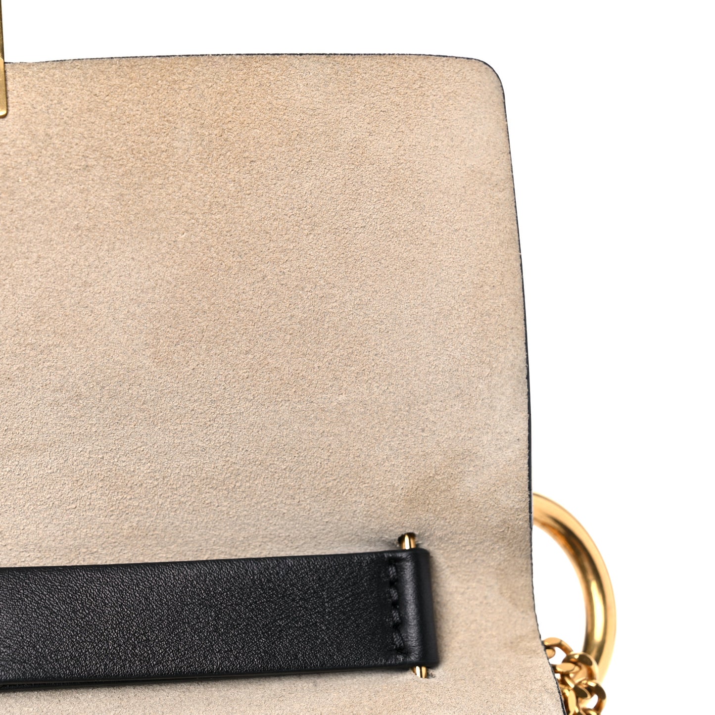 Calfskin Suede Studded Drew Shoulder Bag Black
