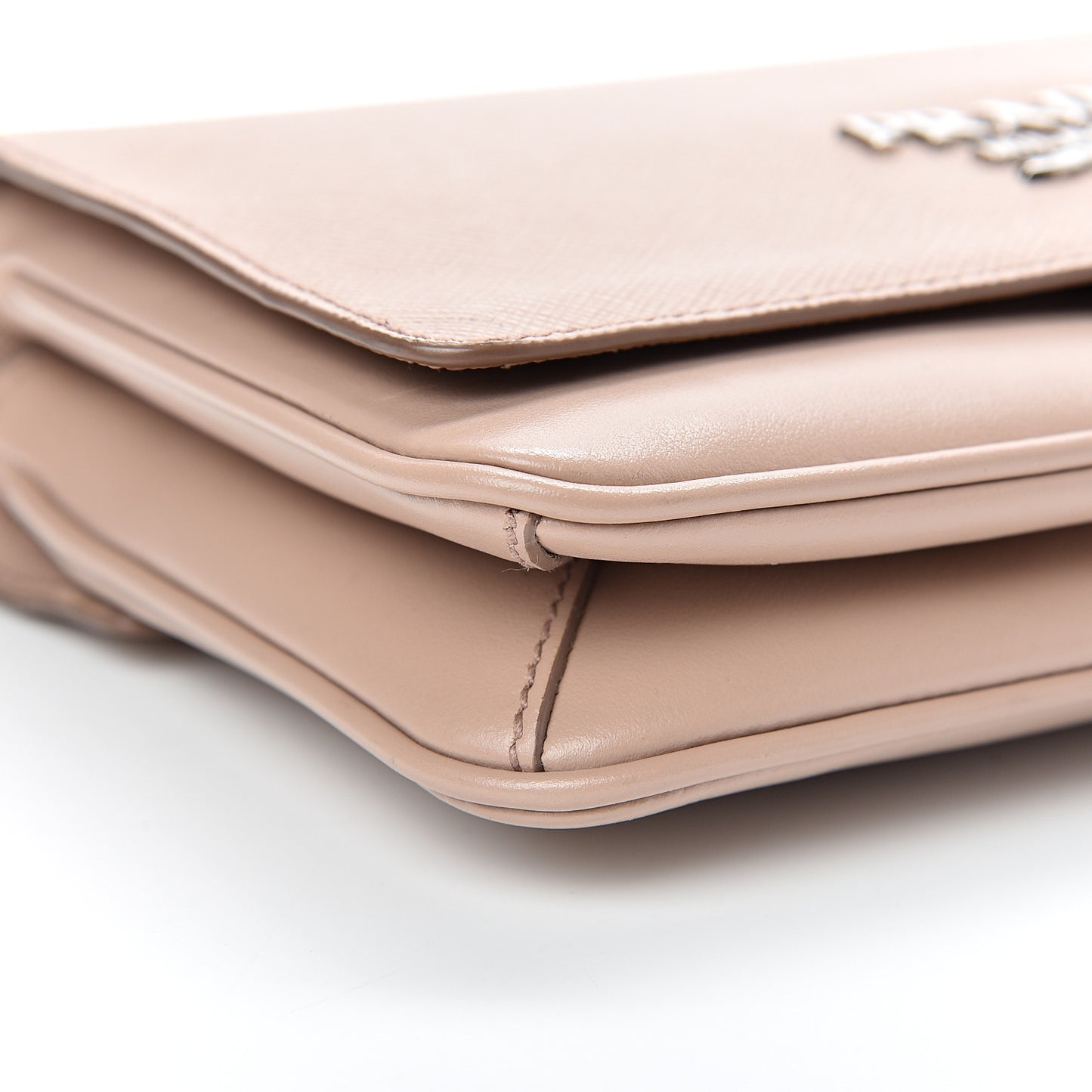 Saffiano Soft Calfskin Chain Crossbody Bag Cipria