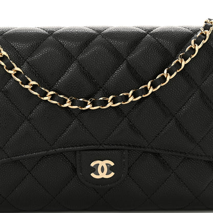 Chanel Caviar Quilted Compact Wallet On Chain WOC Black 10 of 13