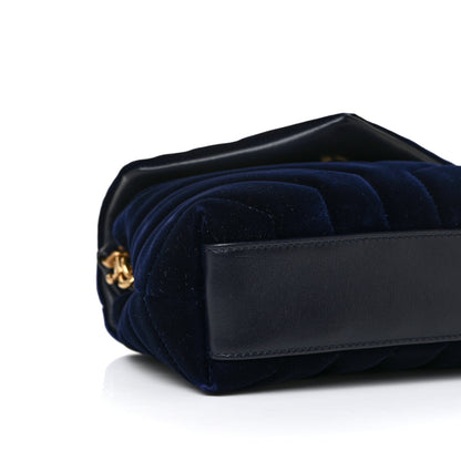 Saint Laurent Velvet Y Quilted Monogram Toy Loulou Crossbody Bag Navy 7 of 8