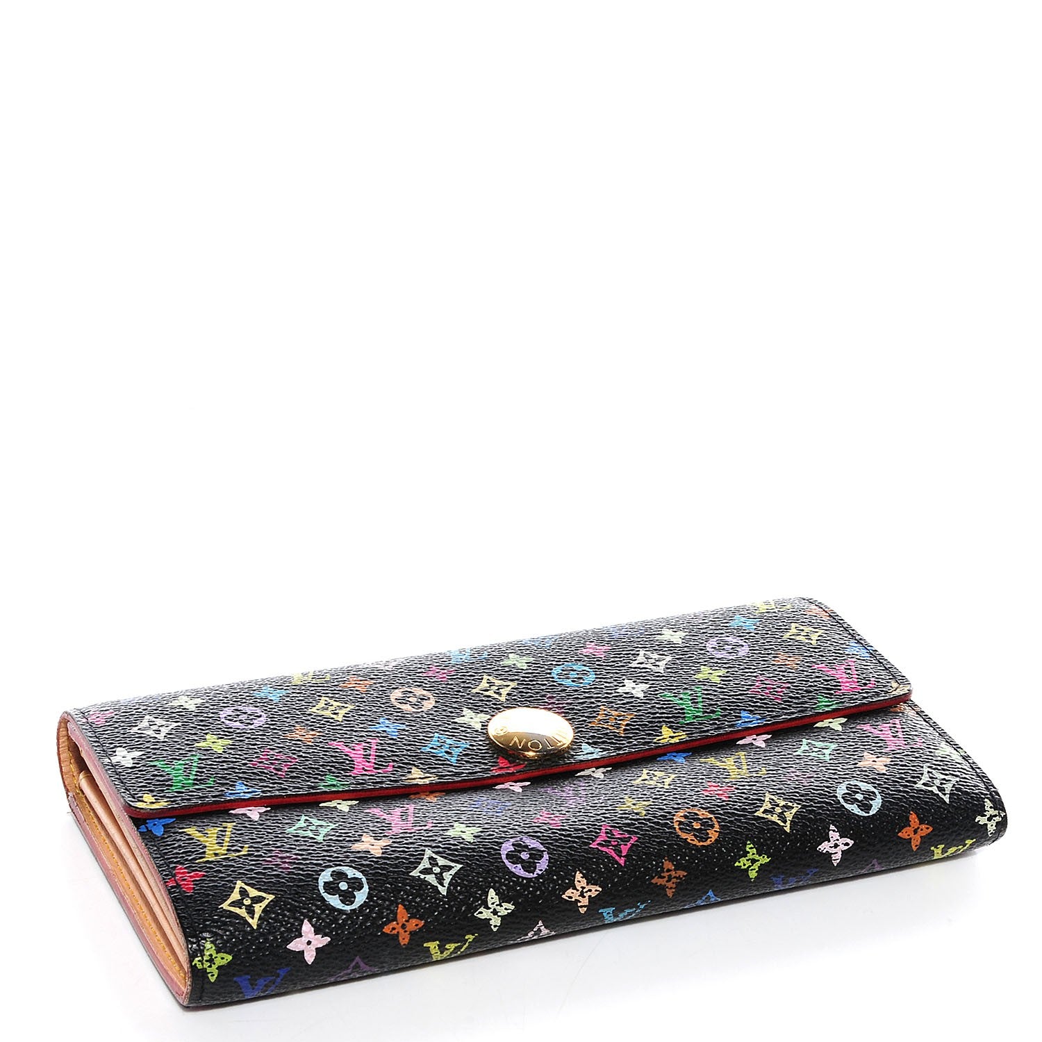 Louis Vuitton Monogram Multicolor Sarah Wallet Black 4 of 7