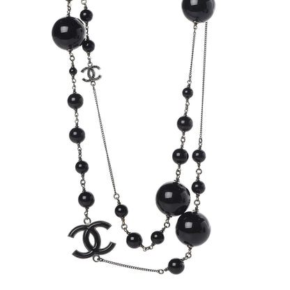 Chanel Ruthenium Bead Crystal Necklace Black 1 of 6