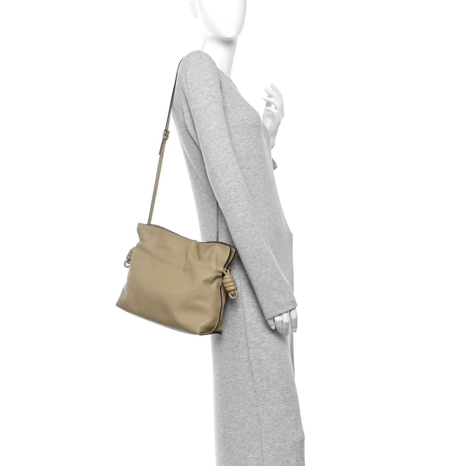 Loewe Nappa Medium Flamenco Knot Bag Clay Green 2 of 11