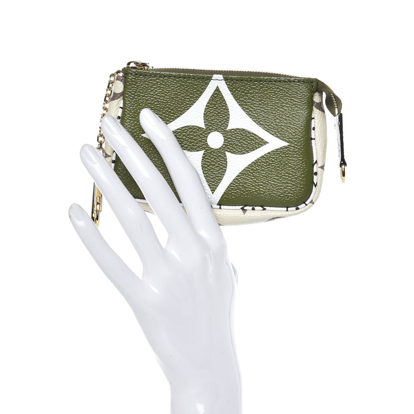 Monogram Giant Micro Pochette Accessories Kaki White