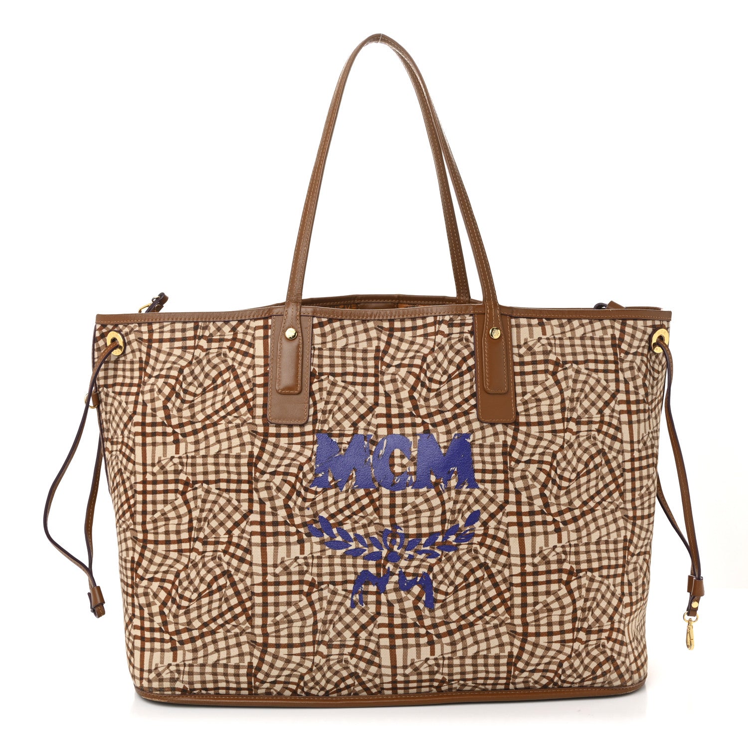 MCM Visetos Large Liz Reversible Shopper Tote Cognac 1770404