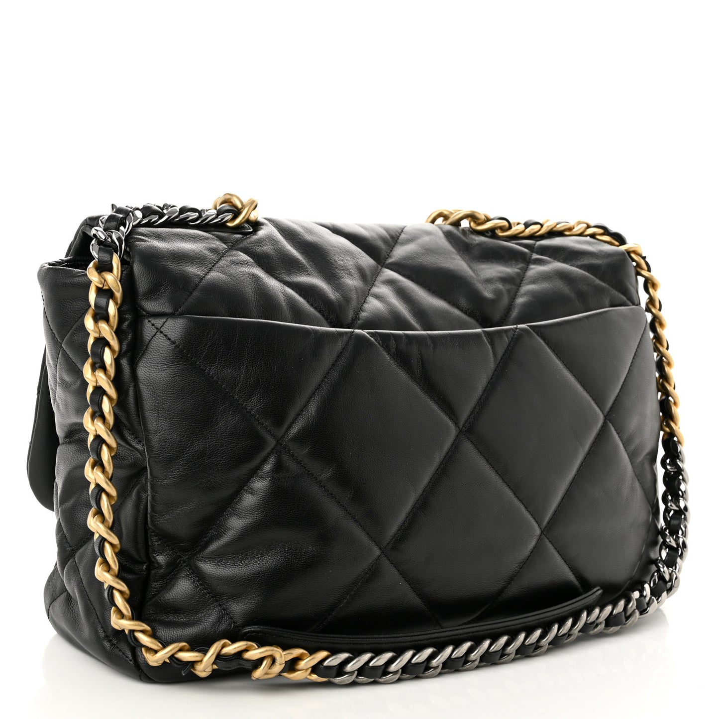 Lambskin Quilted Maxi Chanel 19 Flap Black