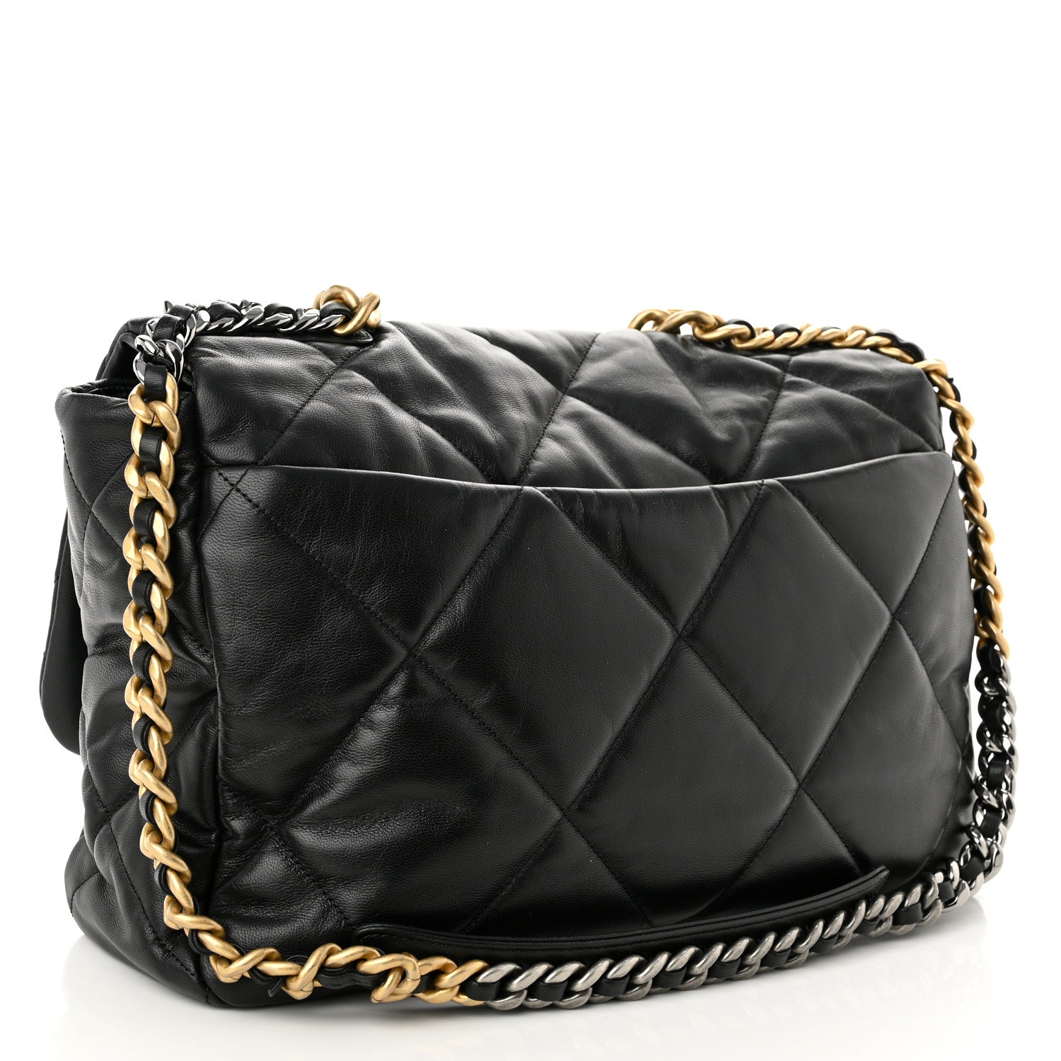 Chanel Lambskin Quilted Maxi Chanel 19 Flap Black 3 of 10
