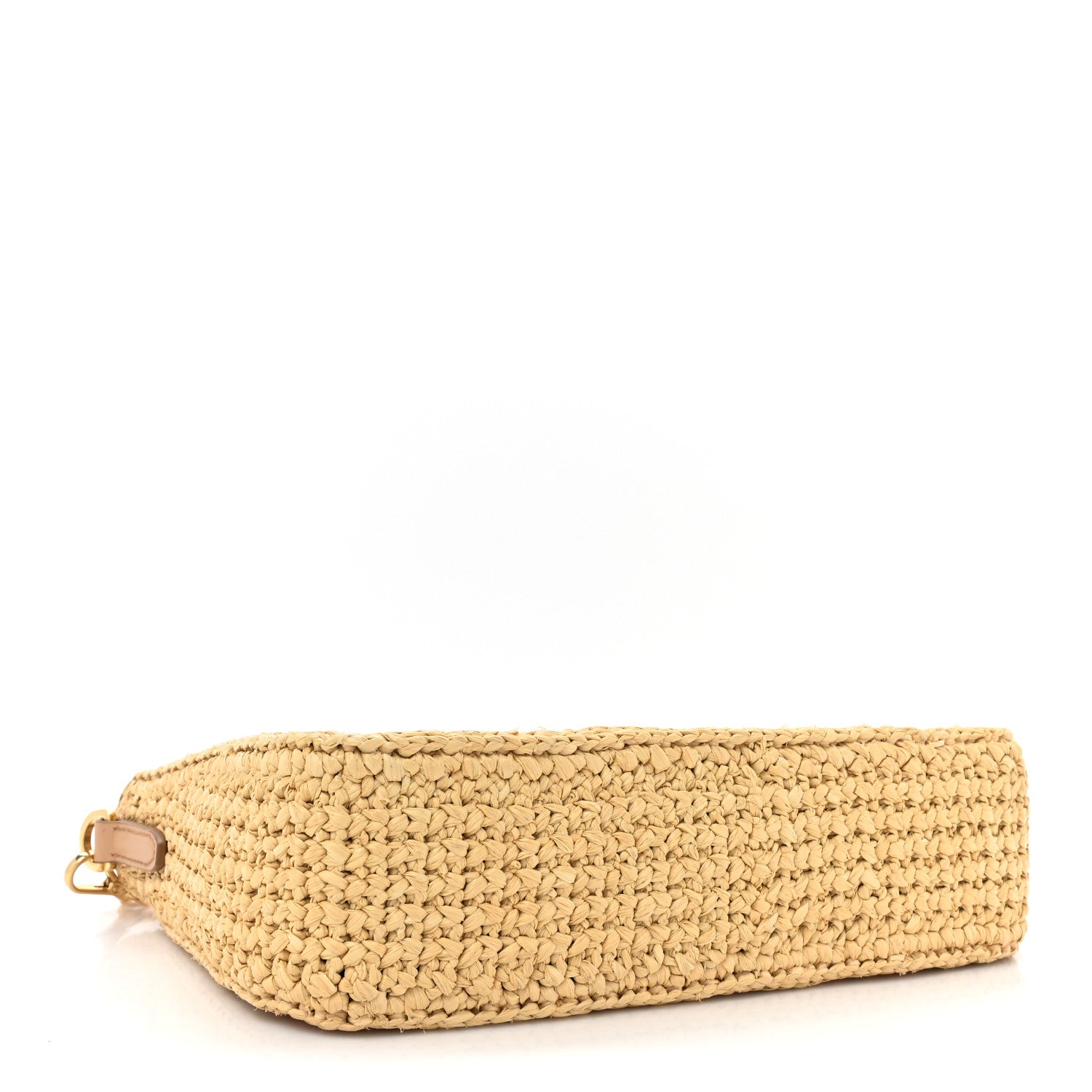 Prada Yarn Raffia Effect Crochet Striped Re-Edition 2005 Shoulder Bag Naturale Petalo 4 of 9