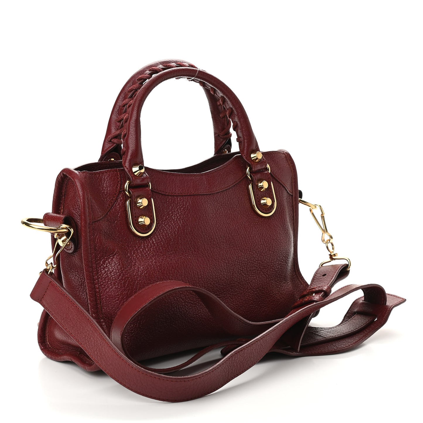 Chevre Gold Metallic Edge Hardware Mini City Rouge Brique Rouge Grenade