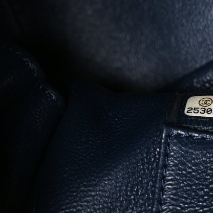 Chanel Lambskin Chevron Quilted Small Trendy CC Bowling Bag Navy Blue 7 of 10