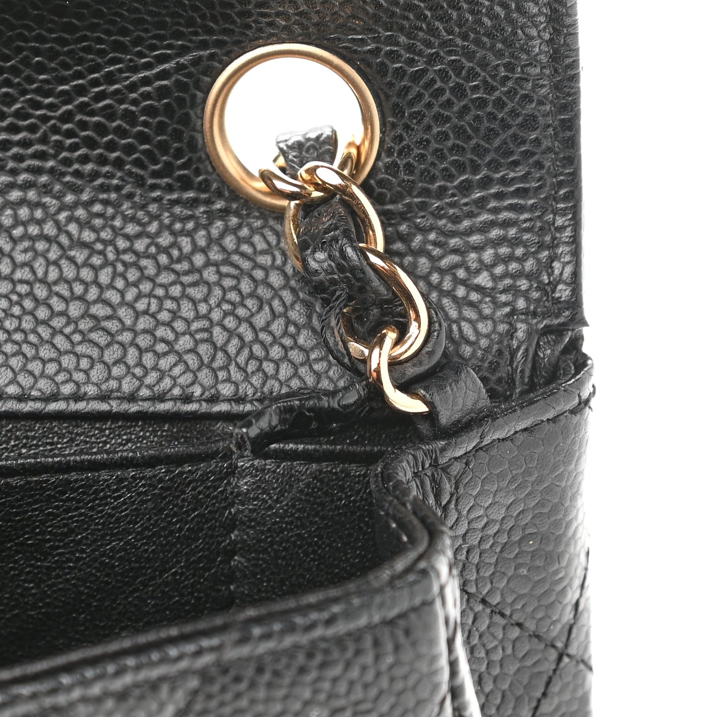 Caviar Quilted East West Flap Black