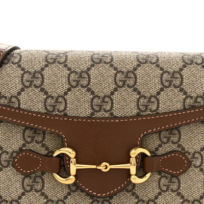 Gucci GG Supreme Monogram Mini Horsebit 1955 Shoulder Bag Beige Brown Sugar 8 of 14