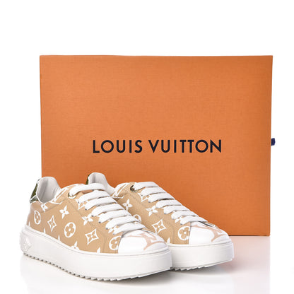 Louis Vuitton Monogram Giant Time Out Sneakers 38 Kaki White Beige 10 of 10