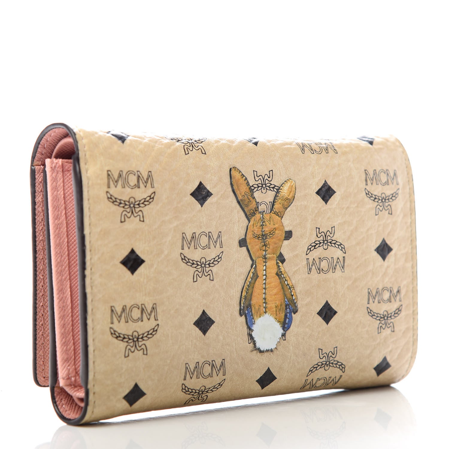 MCM Visetos Rabbit Tri-Fold Wallet Beige 3 of 8