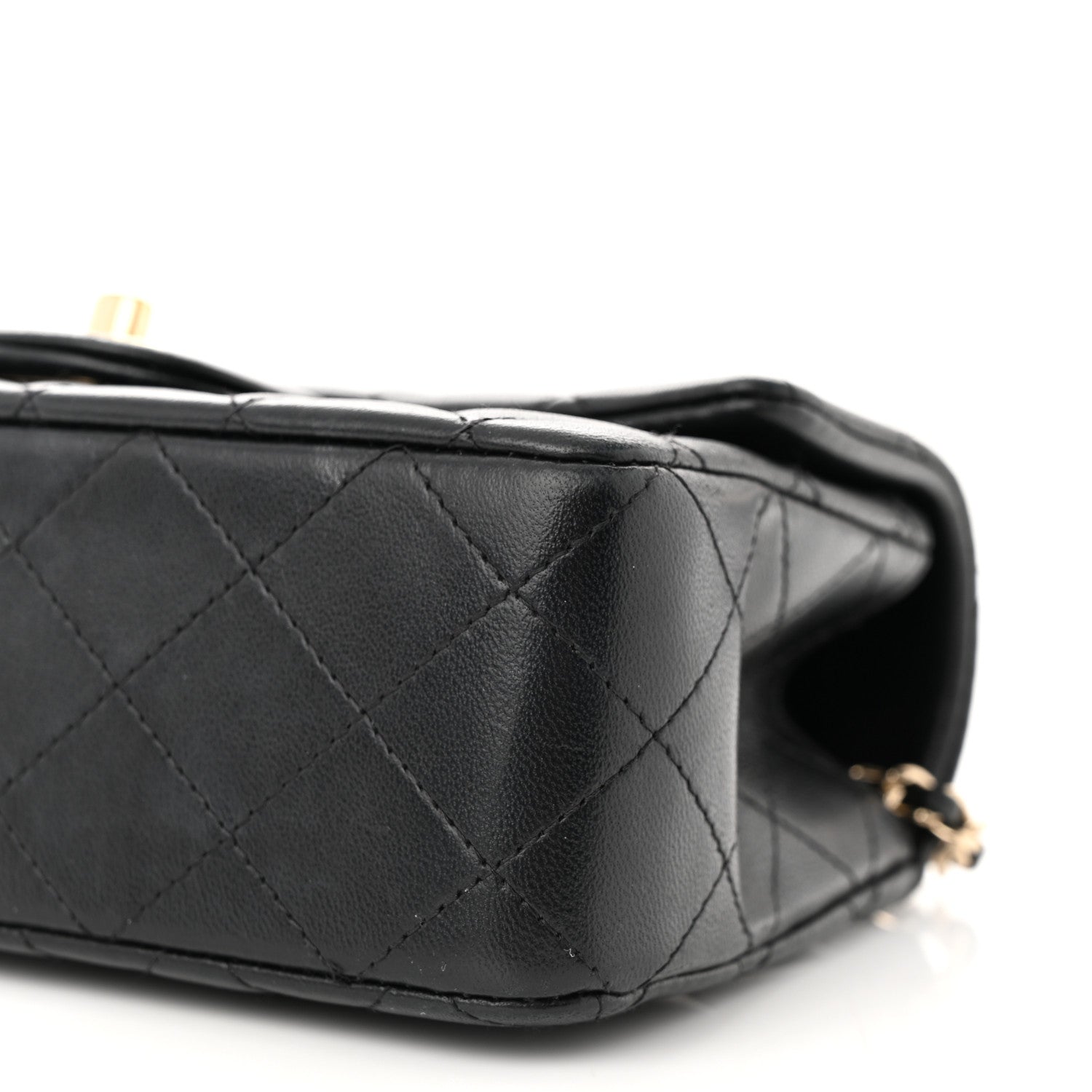 Chanel Lambskin Quilted Mini Top Handle Rectangular Flap Black 10 of 14