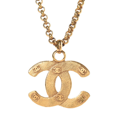 Chanel Large CC Pendant Necklace Gold 5 of 5
