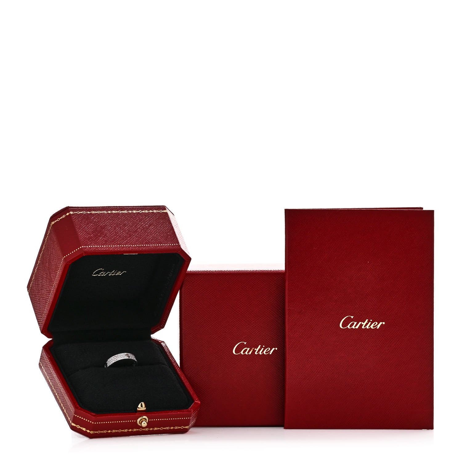 Cartier 18K White Gold Diamond 4mm LOVE Wedding Paved Band Ring 49 5 5 of 5