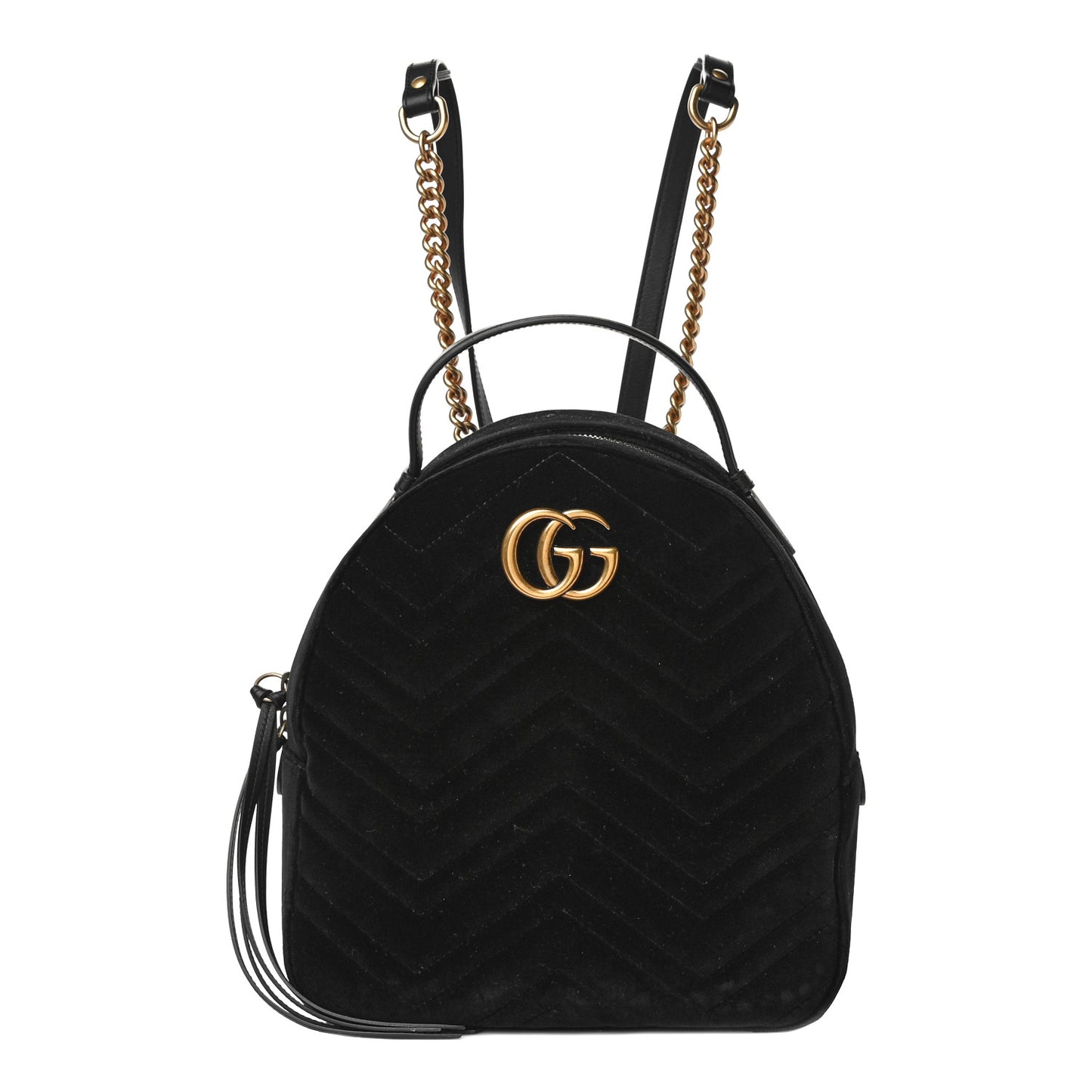 Velvet Matelasse GG Marmont Dome Backpack Black