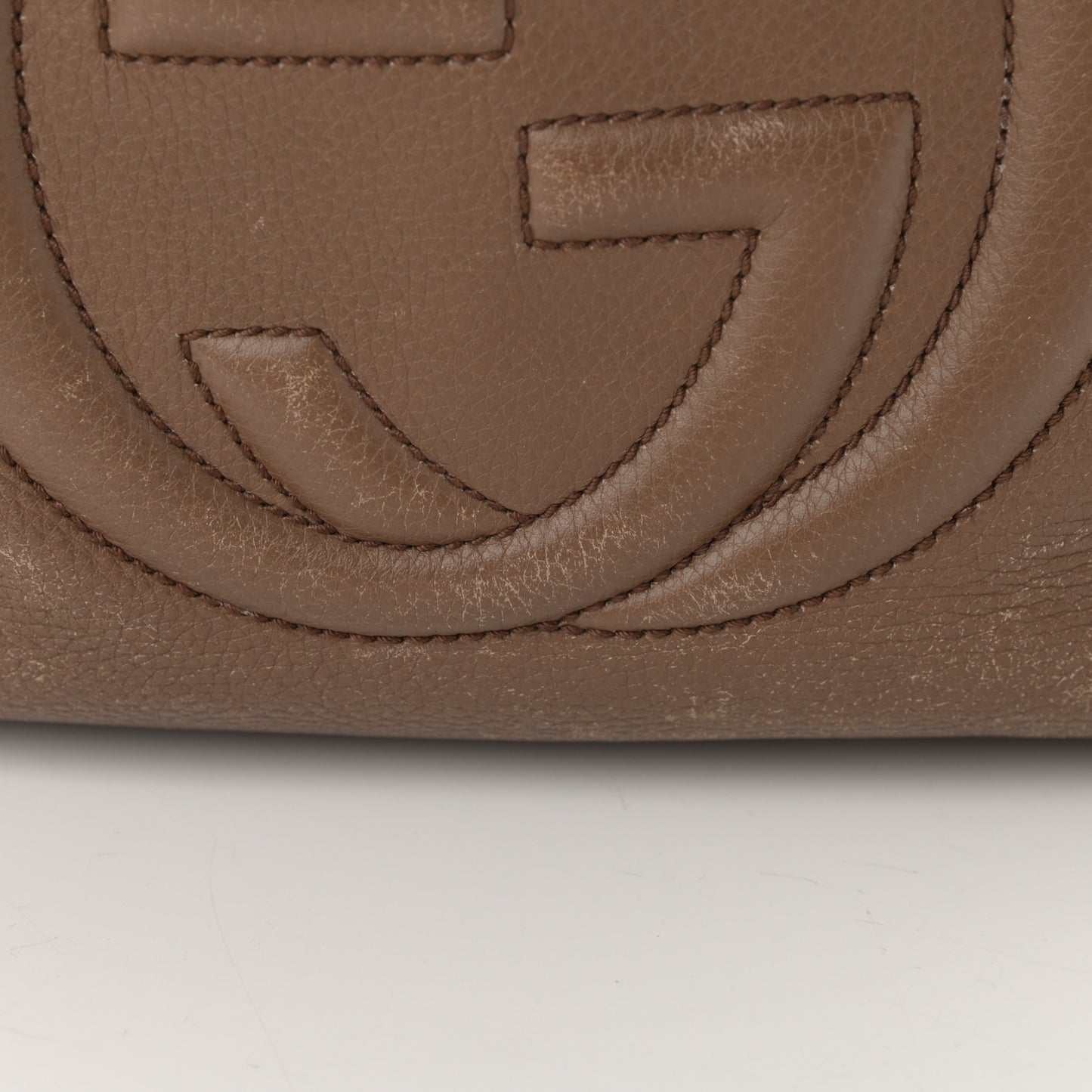 Pebbled Calfskin Medium Soho Shoulder Bag Brown