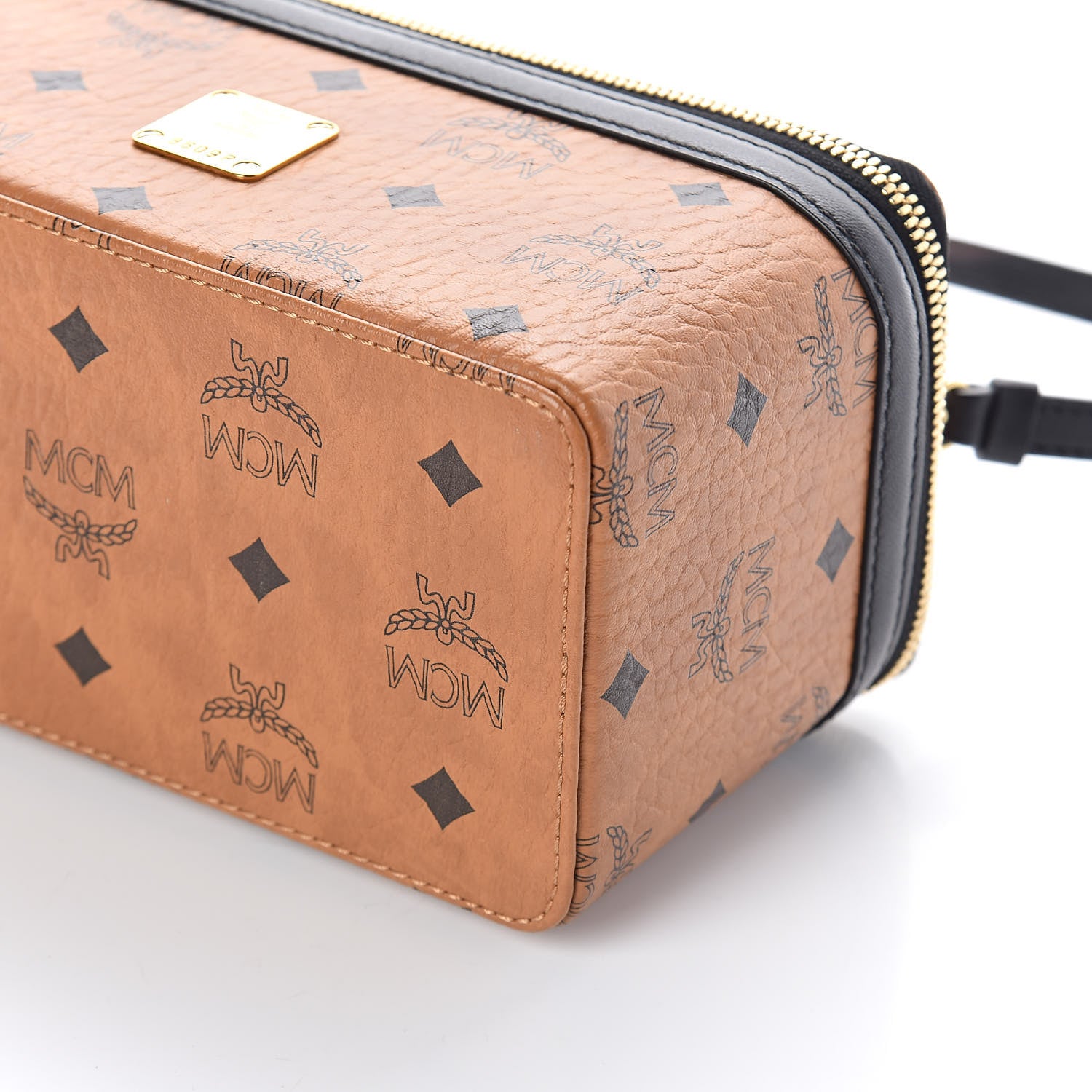 MCM Visetos Vanity Case Cognac Black 8 of 8