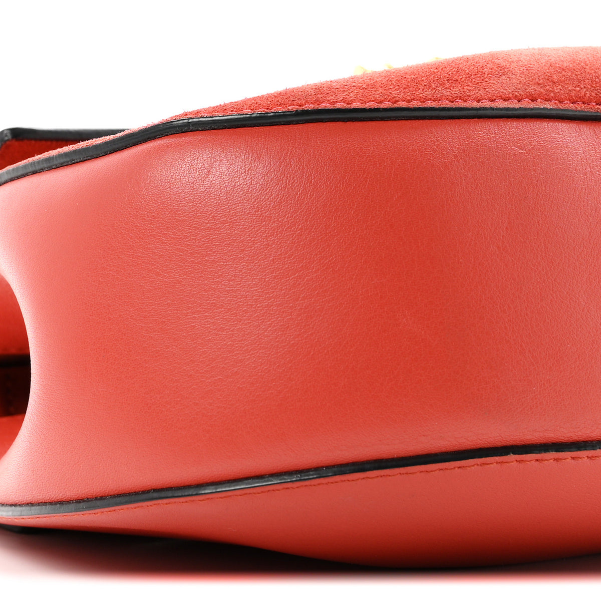 Suede Smooth Calfskin Drew Shoulder Bag Poppy
