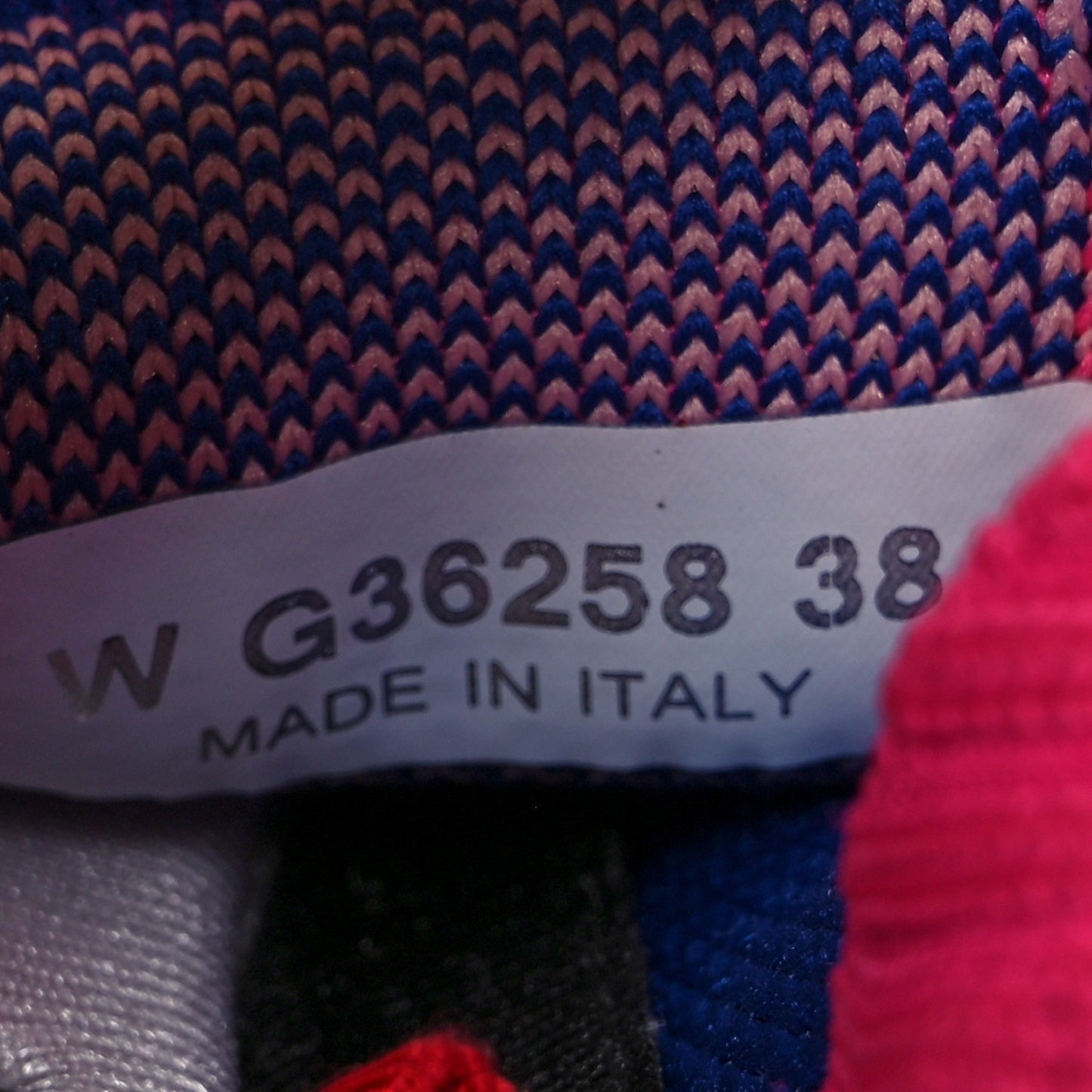 Fabric Suede Calfskin Stretch CC Sneakers 38 Pink Red Blue