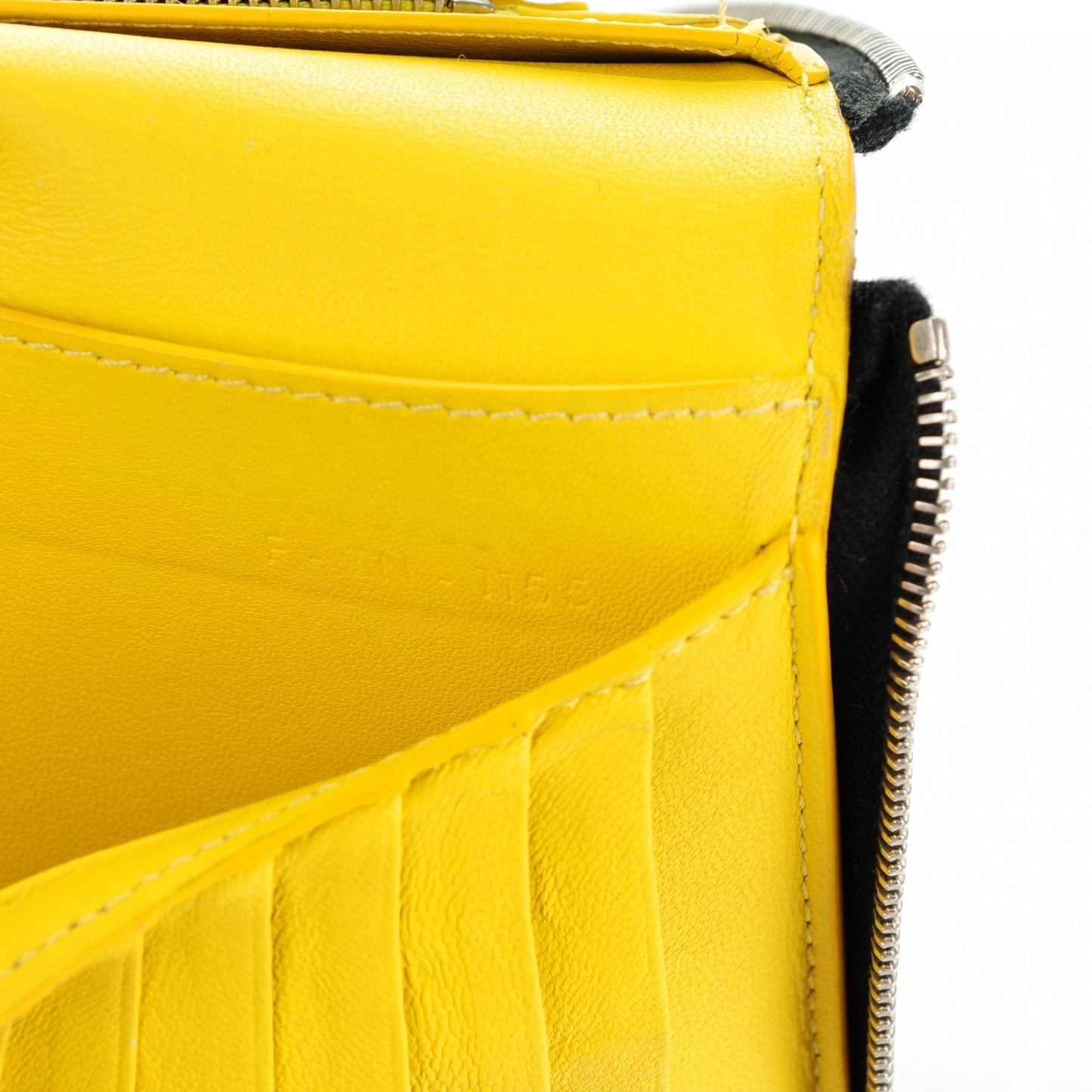 Drummed Calfskin Zip Around Organizer Wallet Black