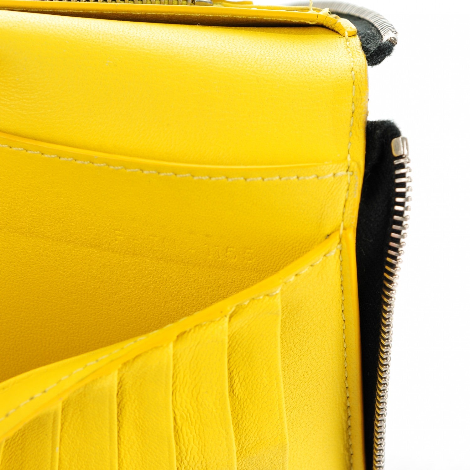 Celine Drummed Calfskin Zip Around Organizer Wallet Black 7 of 10