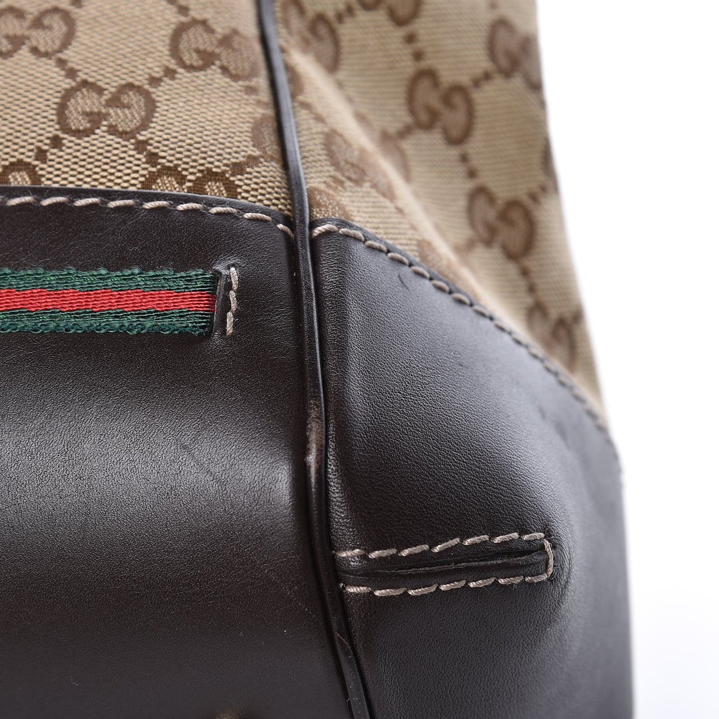 Monogram Web Mayfair Top Handle Satchel Dark Brown