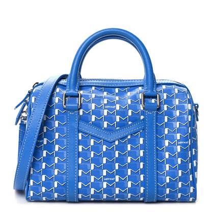 Moynat Grained Calfskin Canvas Crossbody Blue 1 of 11