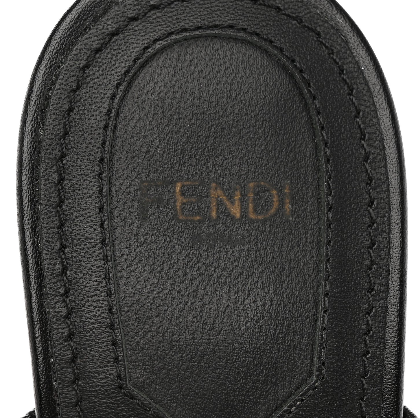 Calfskin Fendi First 95mm Slide Sandals 38 Black