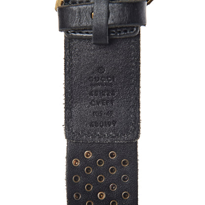 Gucci Calfskin Studded Feline Belt 105 42 Black 4 of 7