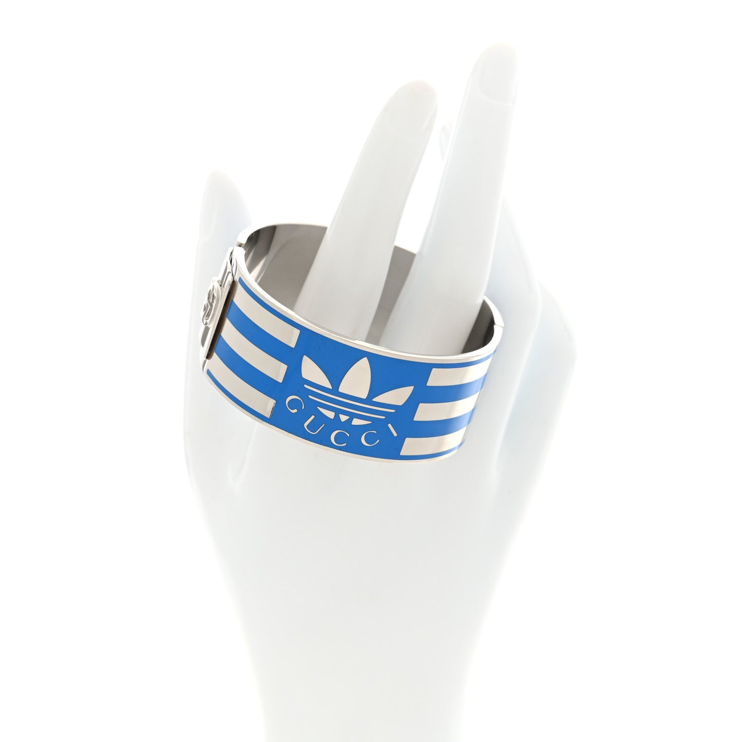 X ADIDAS Metal Enamel Cuff Bracelet S Silver Blue