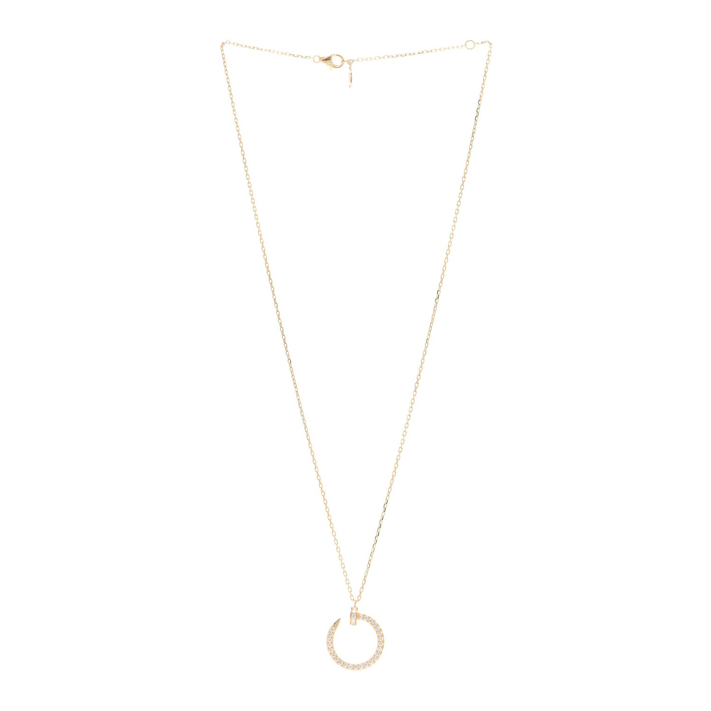 18K Yellow Gold Diamond Juste Un Clou Paved Pendant Necklace
