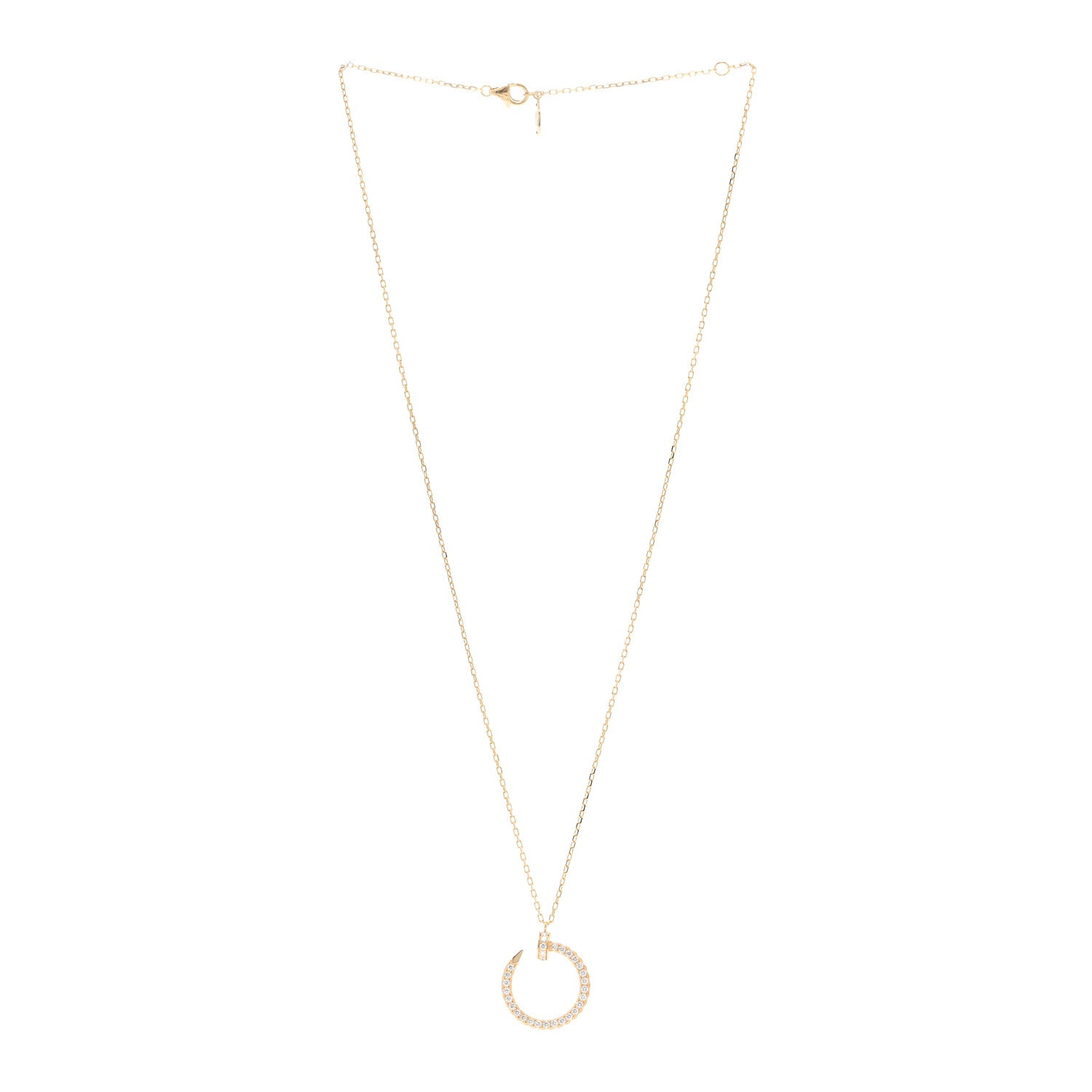 Cartier 18K Yellow Gold Diamond Juste Un Clou Paved Pendant Necklace 3 of 5