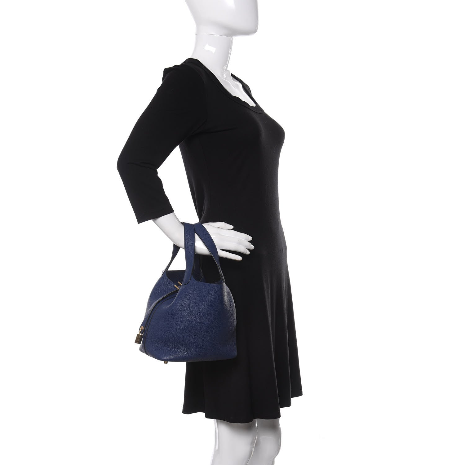 Hermes Taurillon Maurice Picotin Lock 18 PM Bleu Saphir 2 of 11