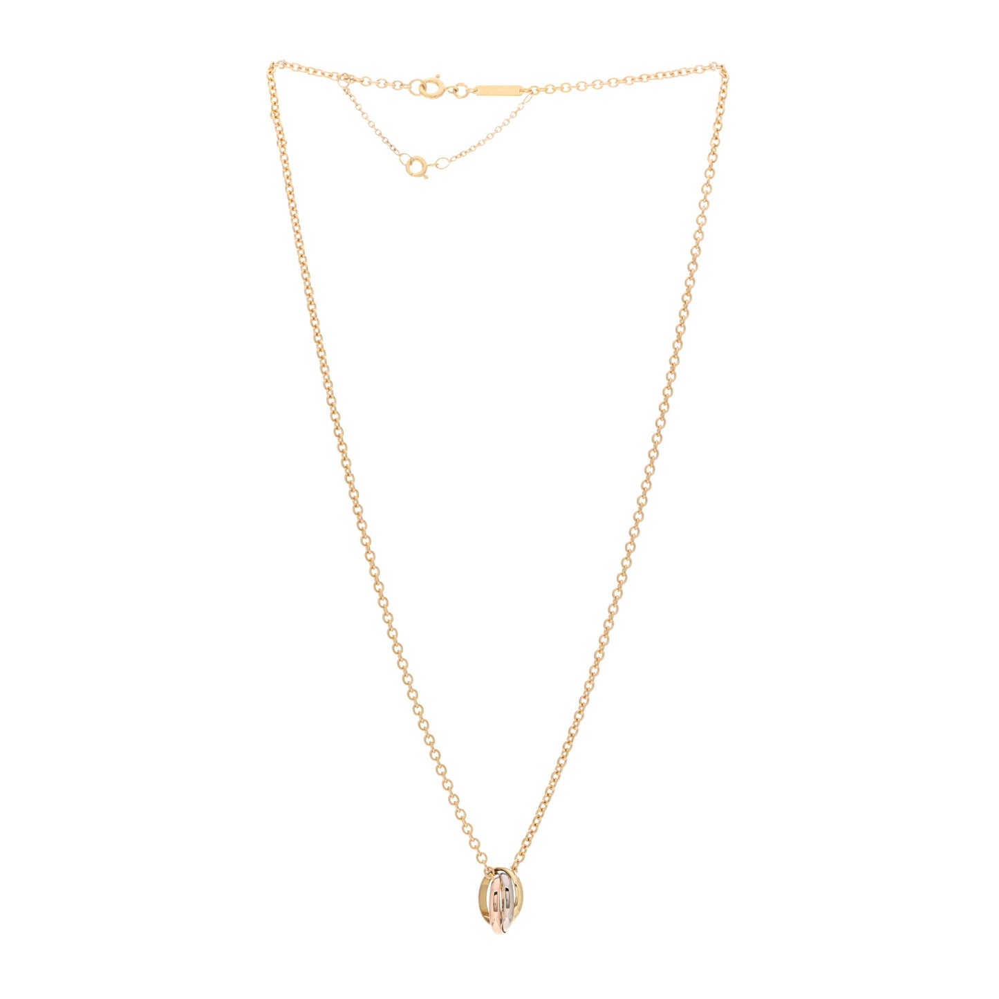 18K Pink Yellow White Gold Baby Trinity Pendant Necklace