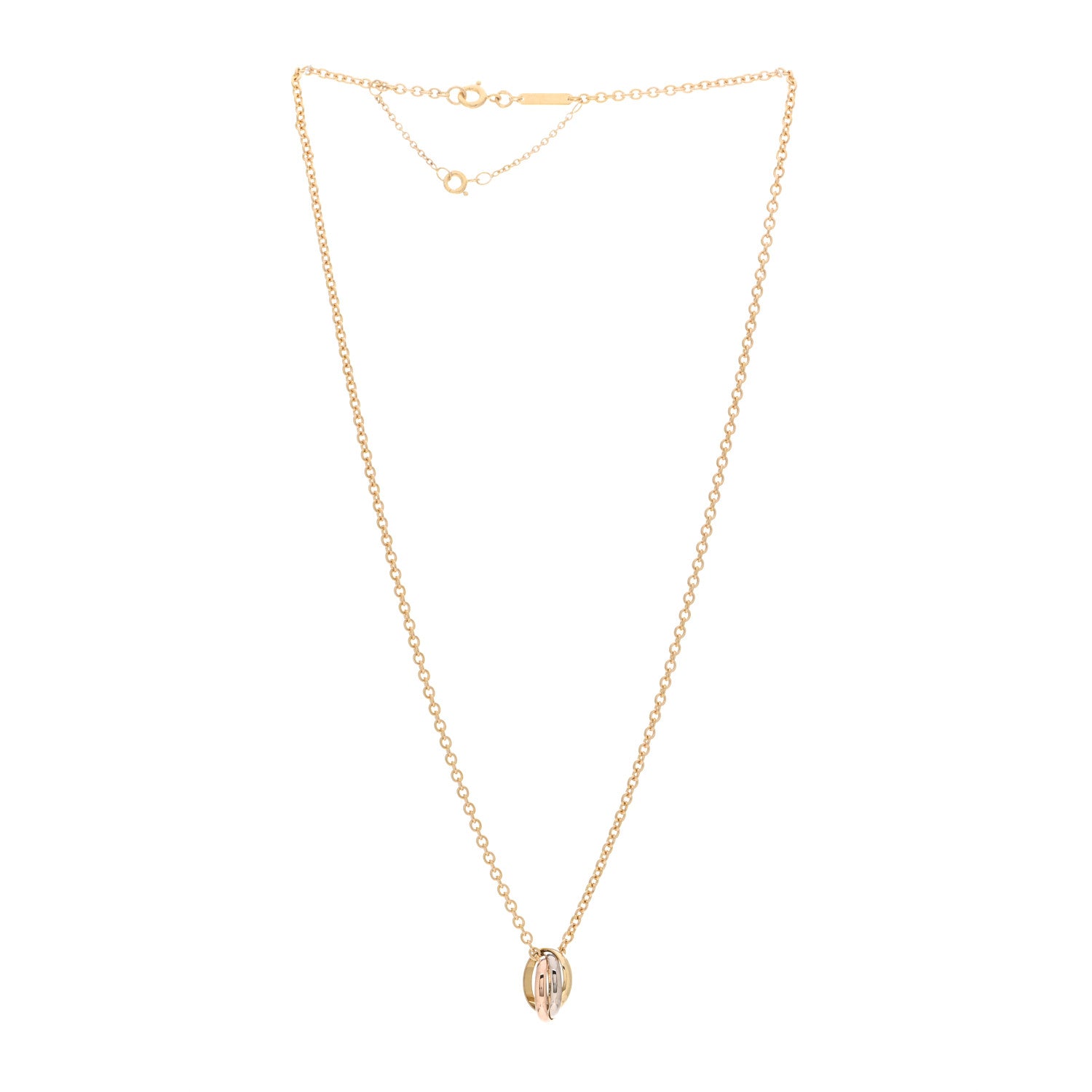Cartier 18K Pink Yellow White Gold Baby Trinity Pendant Necklace 3 of 4
