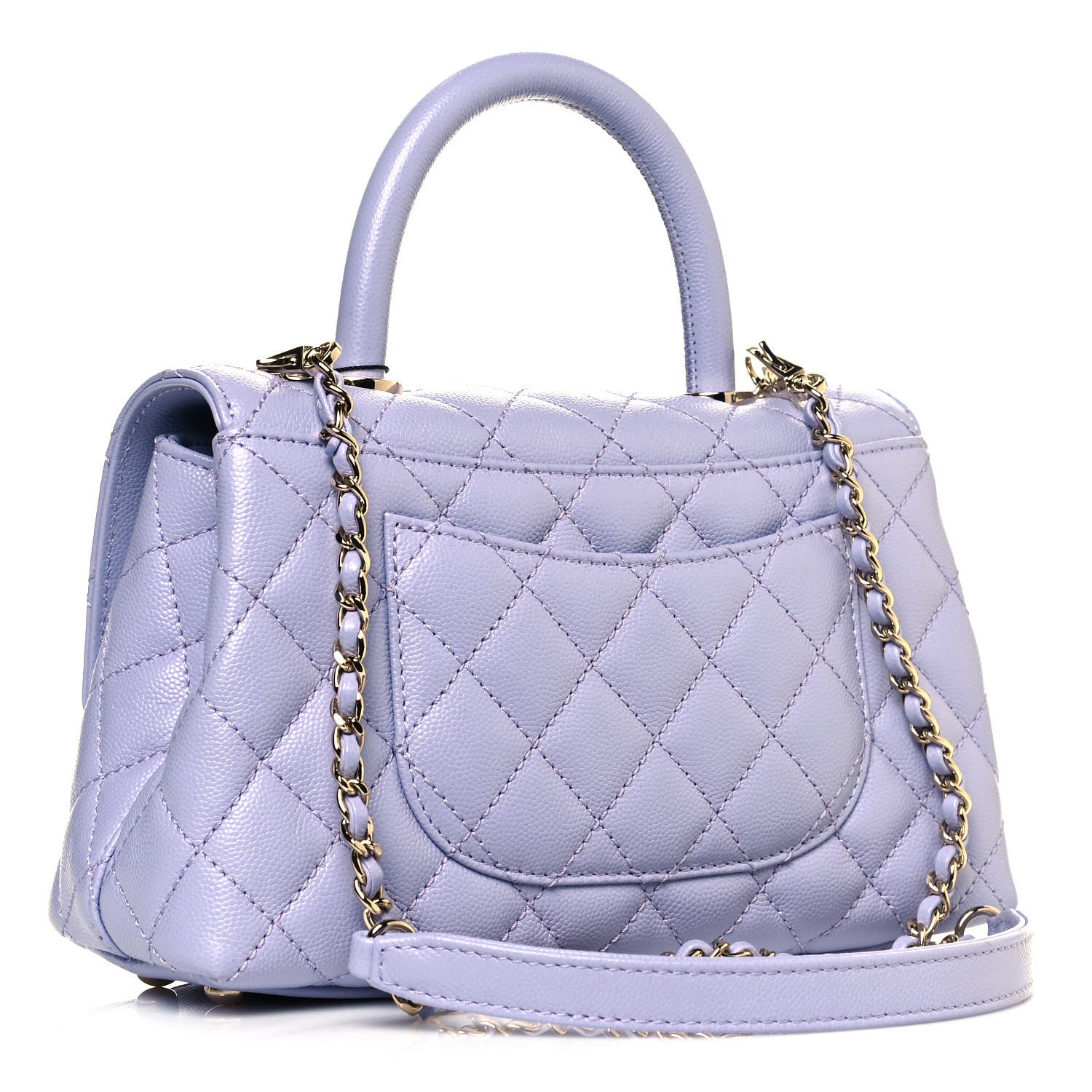 Chanel Caviar Quilted Mini Coco Handle Flap Light Purple 2 of 9
