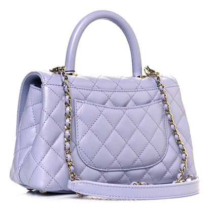 Chanel Caviar Quilted Mini Coco Handle Flap Light Purple 2 of 9