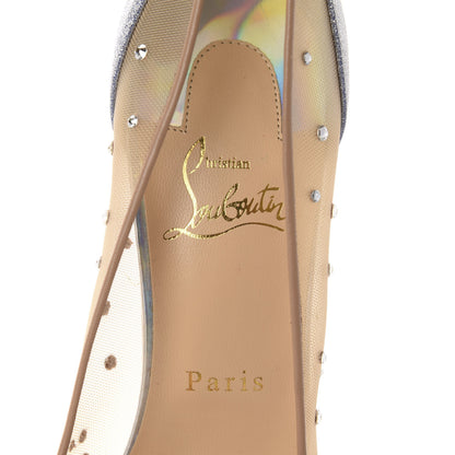 Christian Louboutin Rete Glitter Mini Specchio Strass Follies 100 Pumps 39.5 Version Jeans 7 of 9