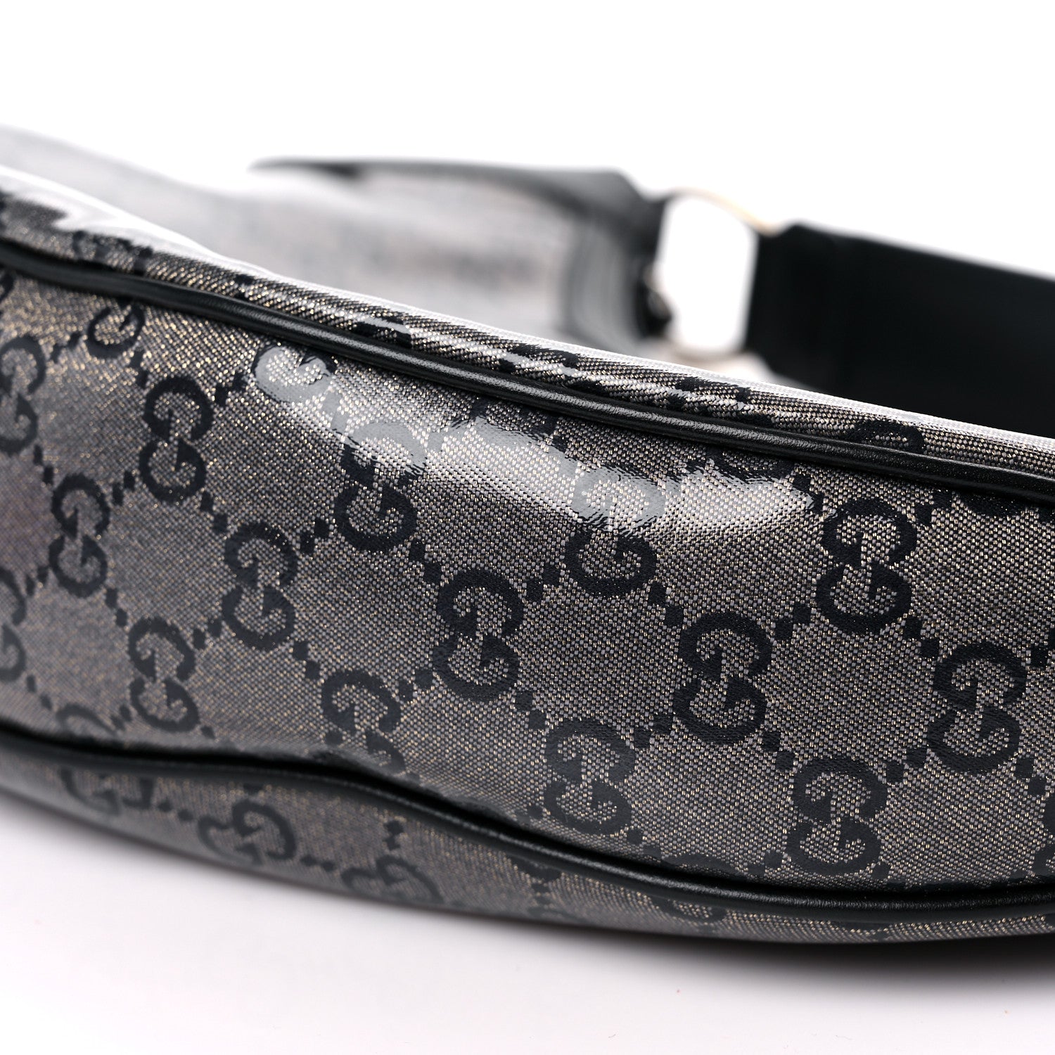 Gucci Crystal Monogram Half Moon Hobo Black 9 of 11