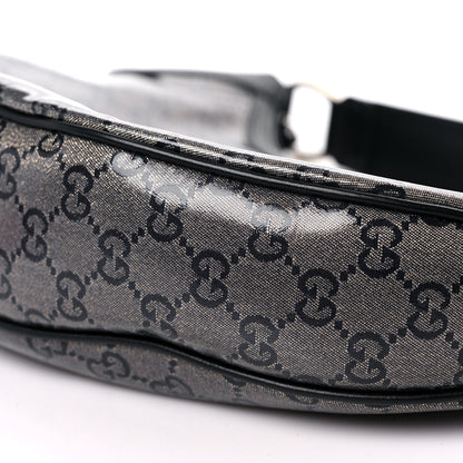 Gucci Crystal Monogram Half Moon Hobo Black 9 of 11