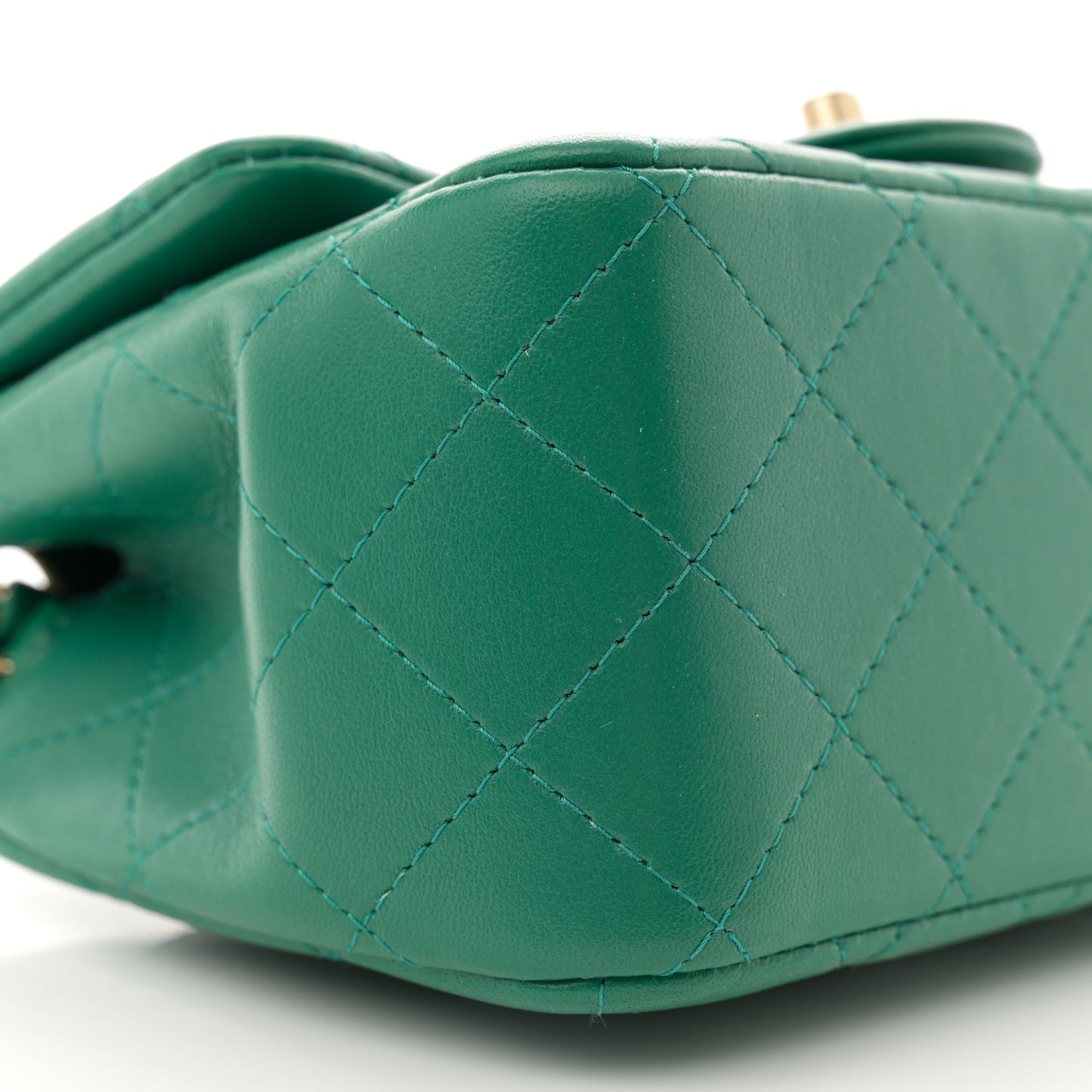 Lambskin Quilted Mini Square Flap Green