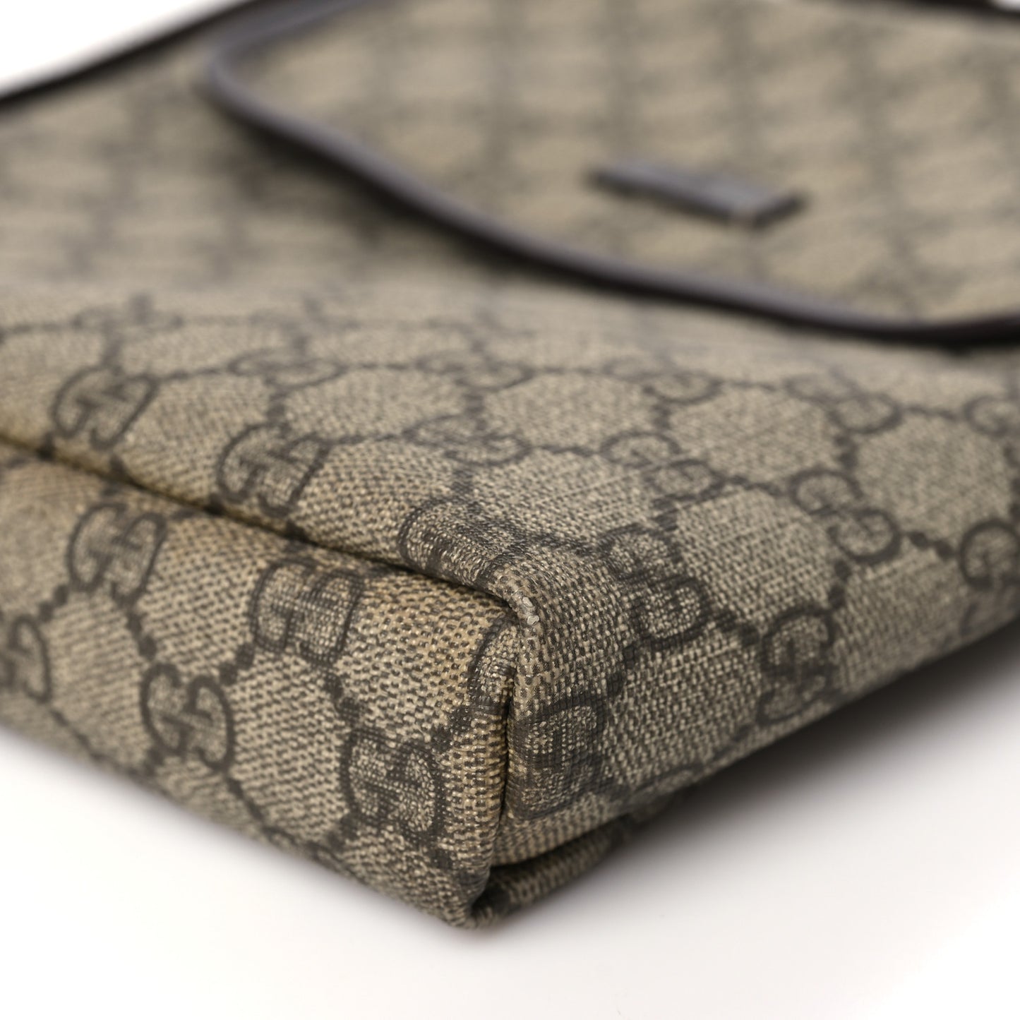 GG Supreme Monogram Selleria Calfskin Small Flap Messenger Bag Beige Ebony Cocoa Dark Chocolate