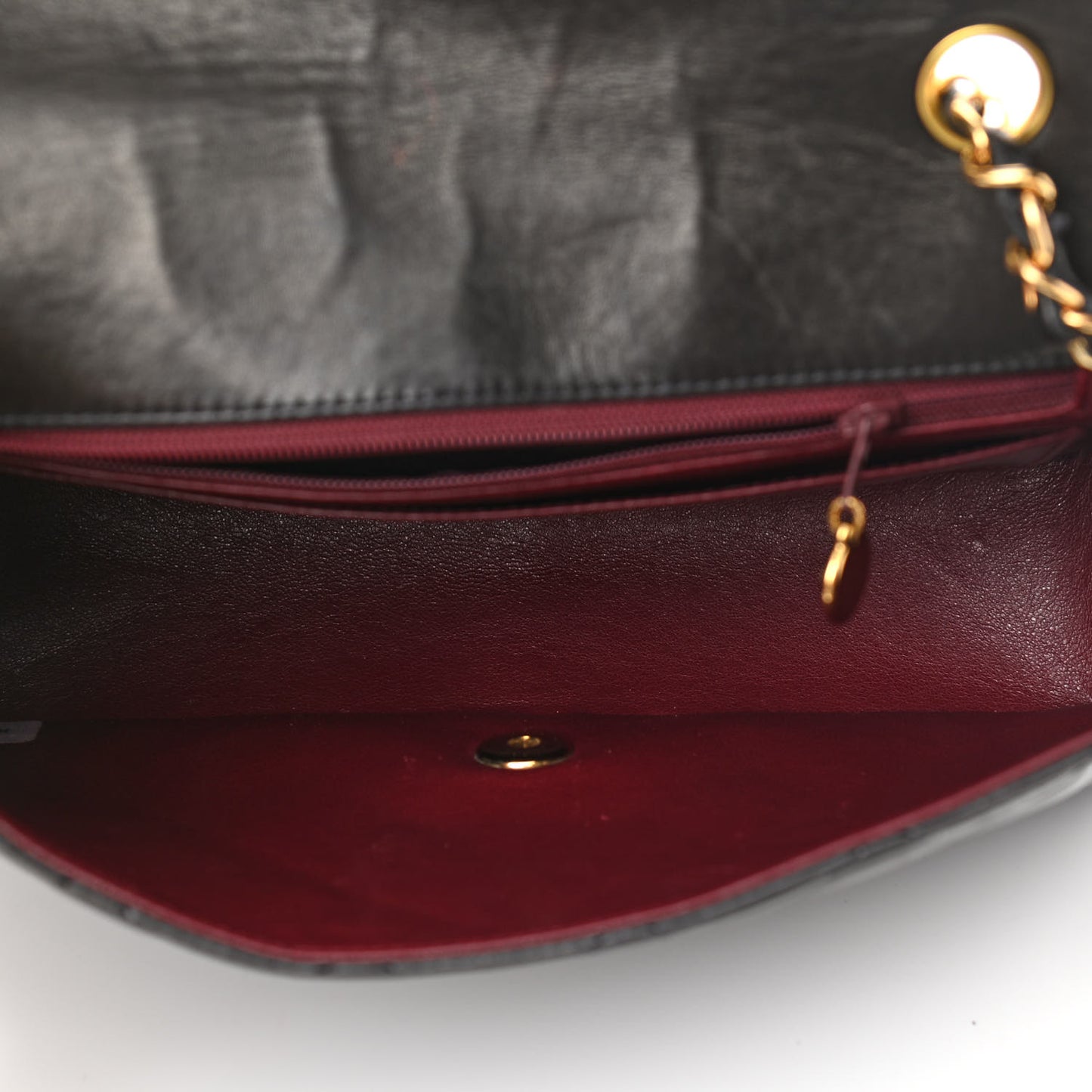 Lambskin Quilted Medium Single Flap Brown